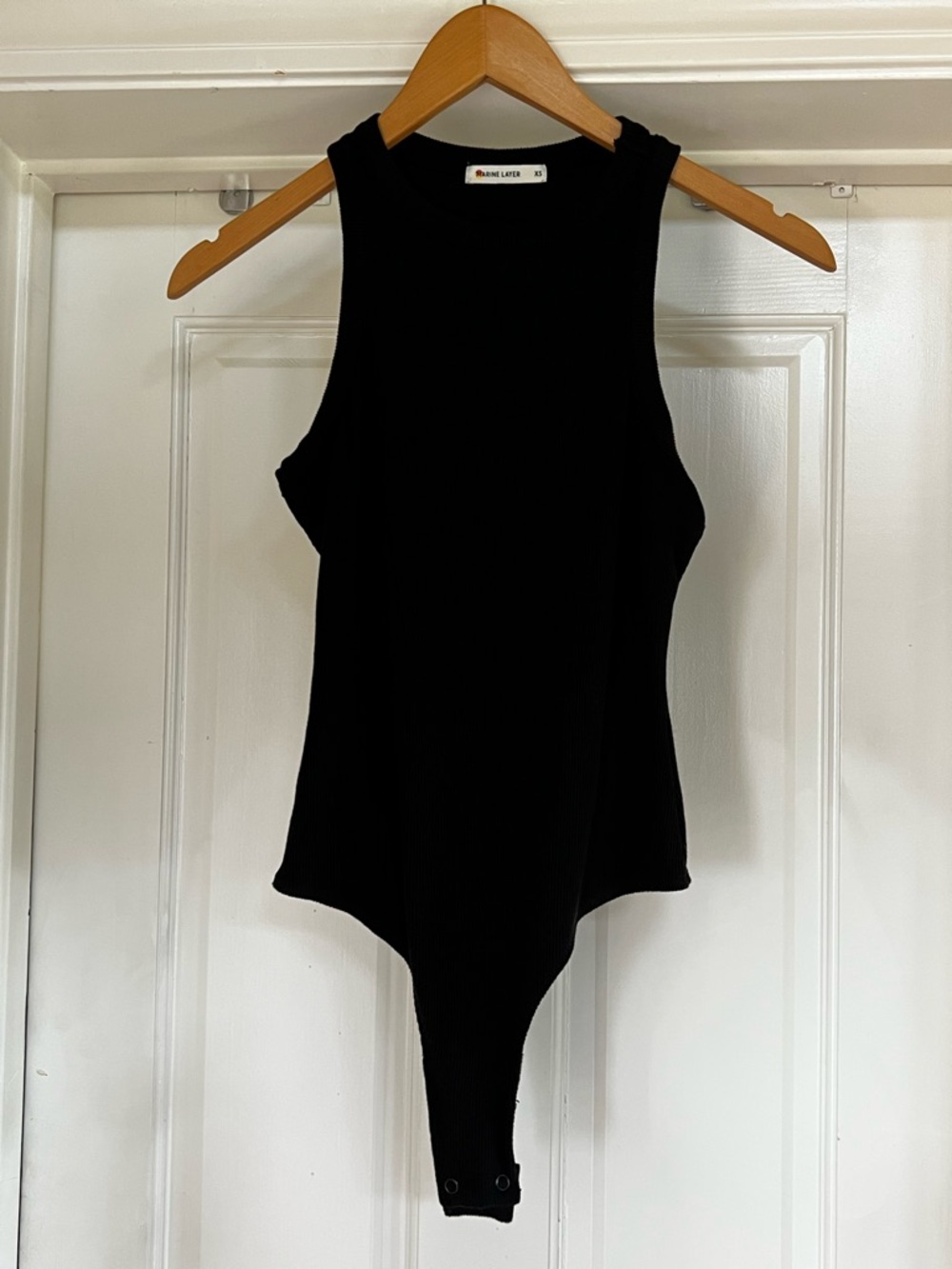 Marine Layer Women's XS Black Ribbed Bodysuit Sleeveless Top